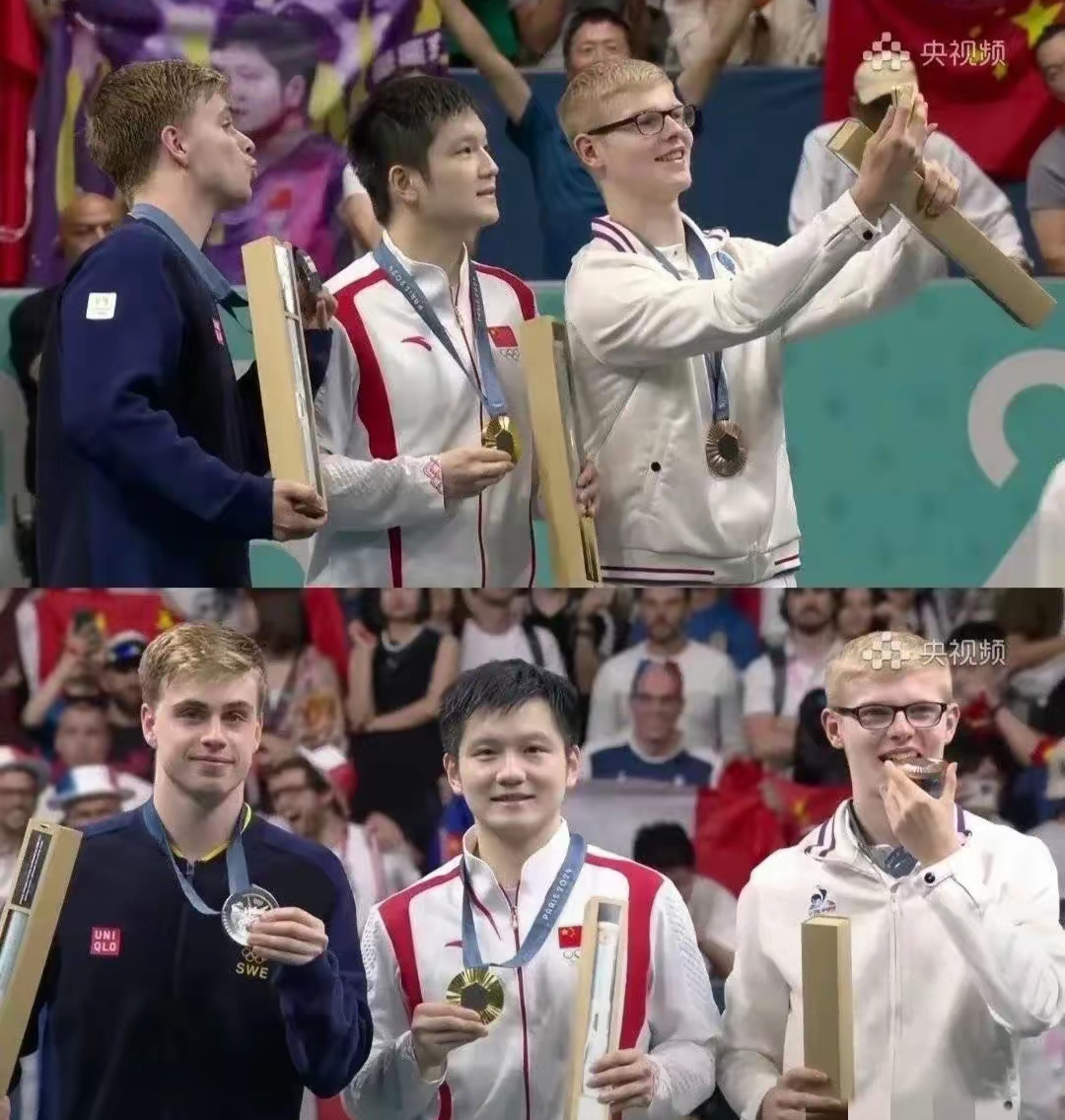 乒乓球男将群英荟萃，夺取头名